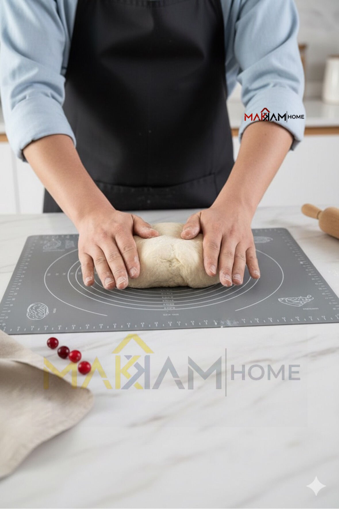 Büyük Boy Silikon Hamur Açma Matı Büyük Ölçü (45x65) Yapışmaz Hamur Açma Zemini