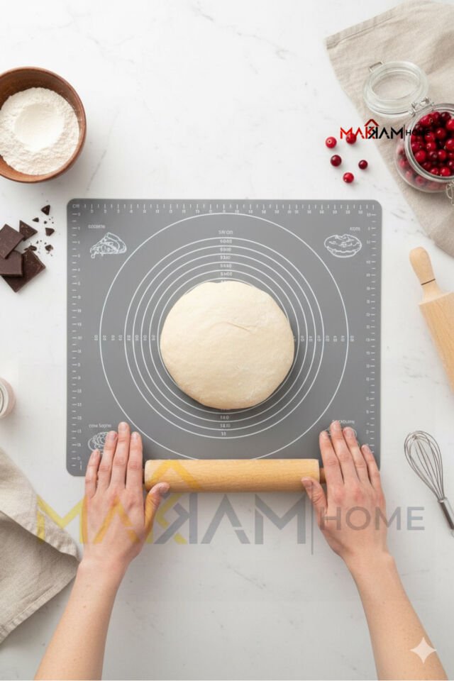 Büyük Boy Silikon Hamur Açma Matı Büyük Ölçü (45x65) Yapışmaz Hamur Açma Zemini