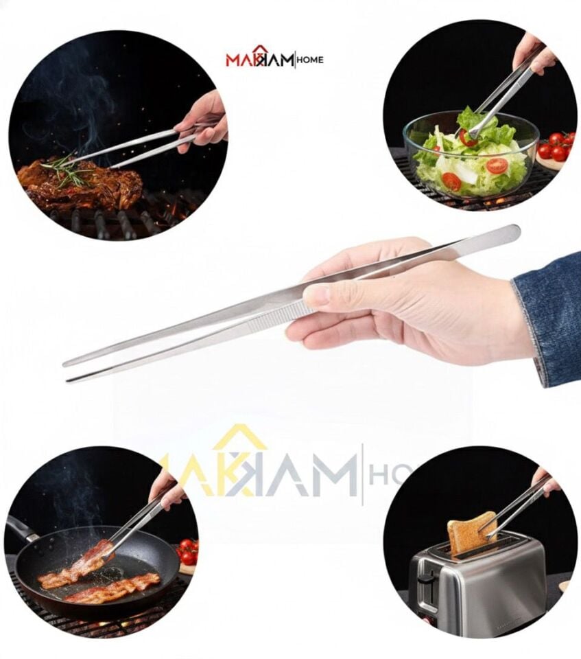 Çok Amaçlı Paslanmaz Çelik Mutfak ve Barbekü Maşası Hassas Pişirme maşası Şef Maşası