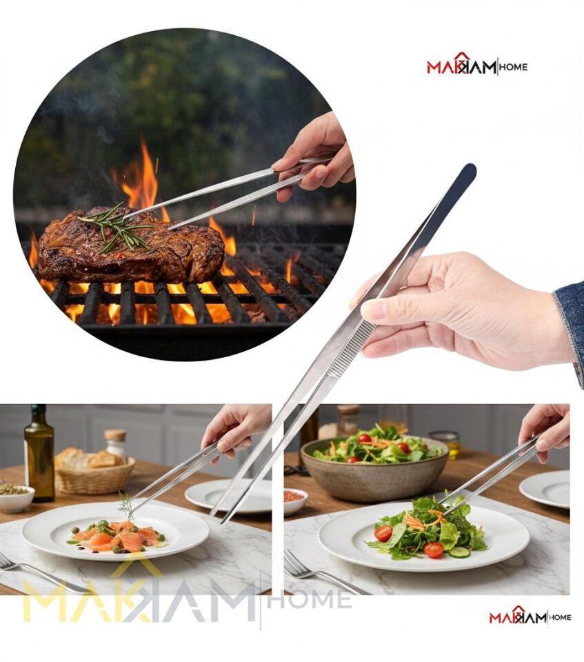 Çok Amaçlı Paslanmaz Çelik Mutfak ve Barbekü Maşası Hassas Pişirme maşası Şef Maşası