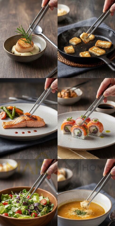 Çok Amaçlı Paslanmaz Çelik Mutfak ve Barbekü Maşası Hassas Pişirme maşası Şef Maşası