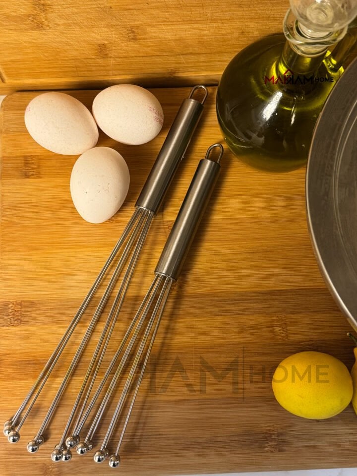 Makkam Home 2'li Takım Paslanmaz Çelik Mini Boncuklu Çırpıcı Sos Yumurta Çorba Karıştırıcı Çırpma Teli Boncuklu