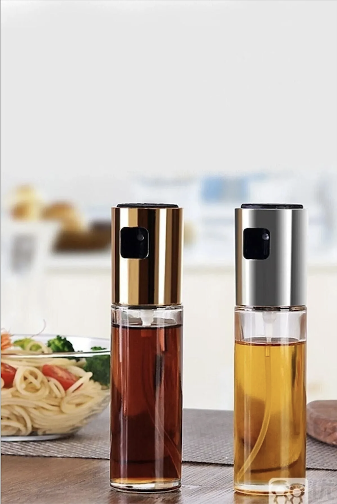 Makkam Home Sprey Cam Şişe Zeytinyağı Sirke Yağ Püskürtücü Gold Yağdanlık Airfryer 100 ml