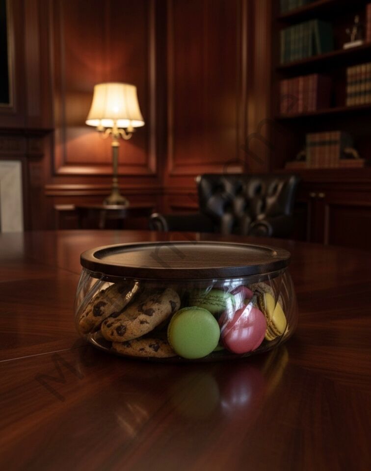 Akasya Kapaklı Cam Sunumluk