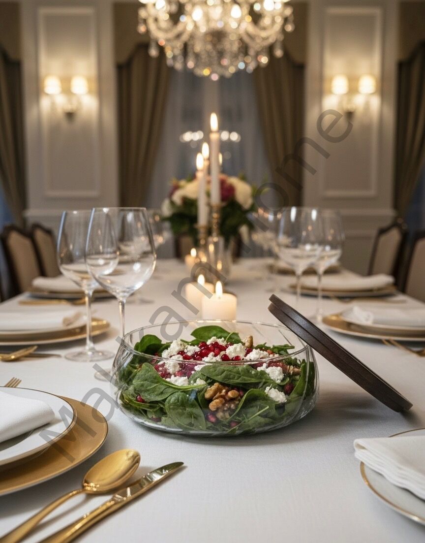 Akasya Kapaklı Cam Sunumluk