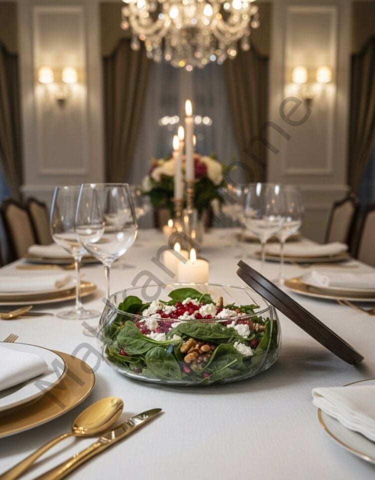 Akasya Kapaklı Cam Sunumluk