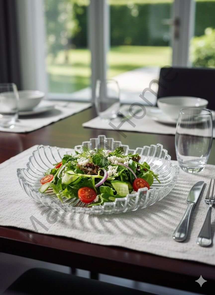 Elmas Kesim Cam Sunum Tabağı