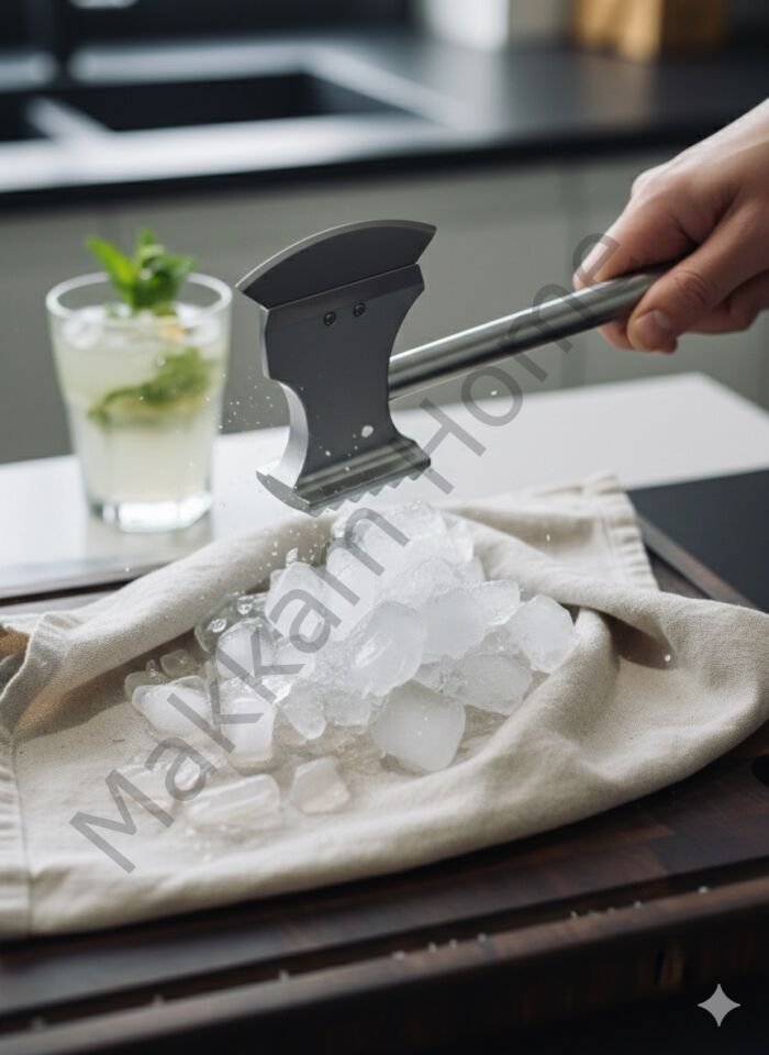 Makkam Home Profesyonel Paslanmaz Çelik Çift Taraflı Mutfak Baltası