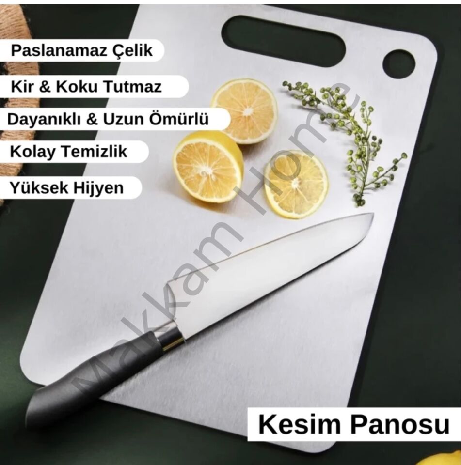 Paslanmaz Çelik Lüks Kesme Tahtası